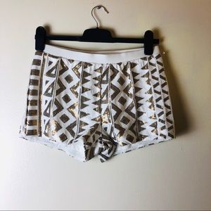 NWT TART Gold & White Sequin Shorts